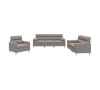 Vidaxl juego de sofás con cojines 3 piezas tela gris taupe