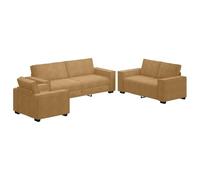 vidaXL Juego de sofás con Cojines 3 Piezas Terciopelo marrón