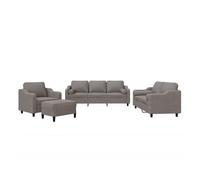 Vidaxl juego de sofás con cojines 4 piezas tela gris taupe