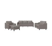 Vidaxl juego de sofás con cojines 4 piezas tela gris taupe