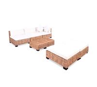 Vidaxl juego de sofás de 18 piezas ratán natural