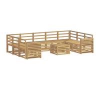 vidaXL Juego de sofás de exterior, 10 piezas, blanco, 59 x 59 x 37 cm, muebles de jardín, sofá moderno de exterior, acogedor juego de asientos para patio y salón, duradero y cómodo