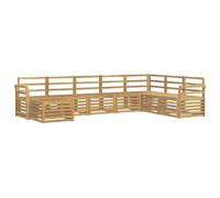 vidaXL Juego de sofás de exterior, 8 piezas, blanco, 308 x 190 x 73 cm, muebles de jardín, sofá moderno de exterior, juego de asientos para patio, sala de estar, comodidad duradera