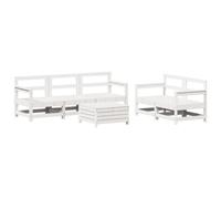 vidaXL Juego de sofás de jardín 6 Piezas Madera Maciza Pino Blanco, Juego de sofá de Exterior, Juego de salón de jardín, sofá Modular de Exterior