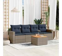 vidaXL Juego de Sofás de Jardín con Cojines 5 pzas, Asientos con Respaldos, Sofás Modulares, Muebles para Patio , Ratán Sintético
