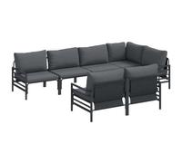 vidaXL Juego de Sofás de Jardín - Sofás de Jardín Modernos con Asientos Modulares. Ideal para tu Terraza o Patio. Resistentes al Clima y cómodos para relajarte.