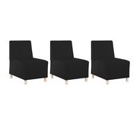 vidaXL Juego de Sofás en Cuero Sintético Negro, 55 x 74 x 82 cm, 3 Sillas para Interior, Estructura de Madera Resistente, Cojín de Espuma Cómodo y Transpirable, Montaje Requerido, Diseño Atractivo, F