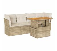 vidaXL Juego de sofás jardín con Cojines 5 pzas ratán sintético Beige
