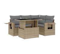 vidaXL Juego de sofás jardín con Cojines 5 pzas ratán sintético Beige