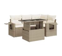 vidaXL Juego de sofás de jardín 5 piezas con cojines ratán sintético Beige