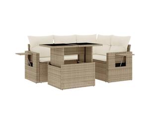 vidaXL Juego de sofás jardín con Cojines 5 pzas ratán sintético Beige