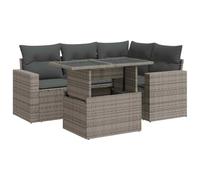 vidaXL Juego de sofás jardín con Cojines 5 pzas ratán sintético Gris