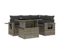 vidaXL Juego de sofás jardín con Cojines 5 pzas ratán sintético Gris