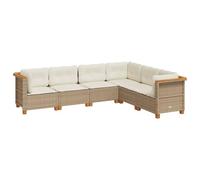 vidaXL Juego de sofás jardín con Cojines 6 pzas ratán sintético Beige