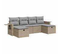 vidaXL Juego de sofás jardín con Cojines 6 pzas ratán sintético Beige
