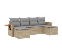 vidaXL Juego de sofás jardín con Cojines 6 pzas ratán sintético Beige