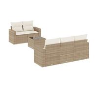Vidaxl juego de sofás jardín con cojines 6 pzas ratán sintético beige