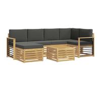vidaXL - Juego de sofás para exteriores (7 unidades, color blanco y antracita, sofá al aire libre, conjunto moderno, mueble cómodo para salón, jardín, zona de relajación en la terraza