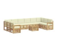 vidaXL - Juego de sofás para exteriores (8 unidades, color blanco y crema), muebles de jardín, muebles modernos, salón al aire libre, duradero, asientos para terraza, conjunto de relajación
