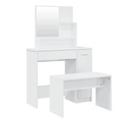 Vidaxl juego de tocador blanco brillante 86,5x35x136 cm