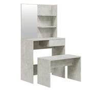 Vidaxl juego de tocador color gris hormigón 74,5x40x141 cm