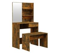 Vidaxl juego de tocador color roble ahumado 74,5x40x141 cm