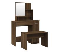 Vidaxl juego de tocador color roble marrón 86,5x35x136 cm