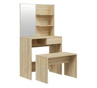 Vidaxl juego de tocador color roble sonoma 74,5x40x141 cm