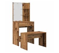 Vidaxl juego de tocador con led madera contrachapada madera vieja