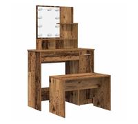 Vidaxl juego de tocador con led madera contrachapada madera vieja