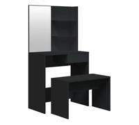 Vidaxl juego de tocador negro 74,5x40x141 cm