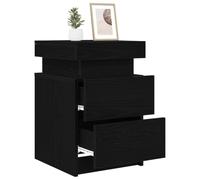 vidaXL Juego Moderno de Mesas de Noche de Roble Negro de 2 con Almacenamiento de Cajones para Dormitorio | Diseño Elegante y Compacto