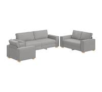vidaXL Sofá Modular de 3 Plazas en Gris Claro | Diseño Adaptable | Poliéster Suave | Estructura de Madera Resistente Sala de Estar | Asientos Estilizados y Contemporáneos