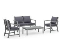 vidaxl Juego muebles de jardín 4 piezas y cojines madera acacia maciza