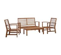 vidaXL Juego Muebles Jardín 4 Piezas Mobiliario Muebles Terraza Decoración Casa Hogar Bricolaje Balcón Sillas Mesas Madera Acacia Maciza
