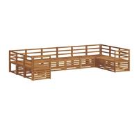 vidaXL Juegos de sofás 12 pcs Natural Madera de Acacia Sólida, Sofá Moderno de jardín y terraza, Muebles de Acacia, Resistente, Elegante y cómodo para Tus Momentos al Aire Libre