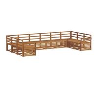 vidaXL Juegos de sofás 12 pcs Natural Madera de Acacia Sólida, Sofá Moderno de jardín y terraza, Muebles de Acacia, Resistente, Elegante y cómodo para Tus Momentos al Aire Libre