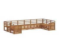 vidaXL Juegos de sofás 12 pcs Natural Madera de Acacia Sólida, Sofá Moderno de jardín y terraza, Muebles de Acacia, Resistente, Elegante y cómodo para Tus Momentos al Aire Libre