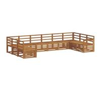 vidaXL Juegos de sofás 12 pcs Natural Madera de Acacia Sólida, Sofá Moderno de jardín y terraza, Muebles de Acacia, Resistente, Elegante y cómodo para Tus Momentos al Aire Libre