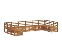 vidaXL Juegos de sofás 12 pcs Natural Madera de Acacia Sólida, Sofá Moderno de jardín y terraza, Muebles de Acacia, Resistente, Elegante y cómodo para Tus Momentos al Aire Libre