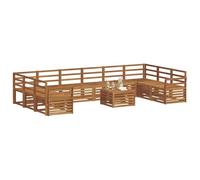 vidaXL Juegos de sofás 13 pcs Natural Madera de Acacia Sólida, Muebles Modernos para jardín y terraza, sofá seccional, Conjunto para Patio, Asientos Elegantes para tu hogar