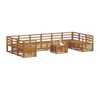 vidaXL Juegos de sofás 13 pcs Natural Madera de Acacia Sólida, Muebles Modernos para jardín y terraza, sofá seccional, Conjunto para Patio, Asientos Elegantes para tu hogar