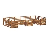 vidaXL Juegos de sofás 13 pcs Natural Madera de Acacia Sólida, Muebles Modernos para jardín y terraza, sofá seccional, Conjunto para Patio, Asientos Elegantes para tu hogar