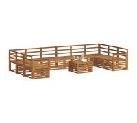 vidaXL Juegos de sofás 13 pcs Natural Madera de Acacia Sólida, Muebles Modernos para jardín y terraza, sofá seccional, Conjunto para Patio, Asientos Elegantes para tu hogar