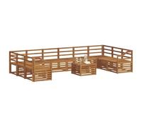 vidaXL Juegos de sofás 13 pcs Natural Madera de Acacia Sólida, Muebles Modernos para jardín y terraza, sofá seccional, Conjunto para Patio, Asientos Elegantes para tu hogar