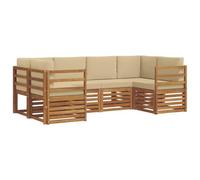 vidaXL Juegos de sofás 20 pcs Natural Madera de Acacia Sólida, Juego de Sofá de Jardín Moderno, Seccional Rectangular, Muebles de Patio Duraderos, Hecho de Madera de Acacia