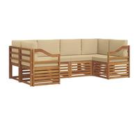 vidaXL Juegos de sofás 20 pcs Natural Madera de Acacia Sólida, Juego de Sofá de Jardín Moderno, Seccional Rectangular, Muebles de Patio Duraderos, Hecho de Madera de Acacia