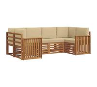 vidaXL Juegos de sofás 20 pcs Natural Madera de Acacia Sólida, Juego de Sofá de Jardín Moderno, Seccional Rectangular, Muebles de Patio Duraderos, Hecho de Madera de Acacia