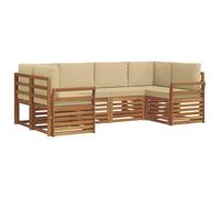 vidaXL Juegos de sofás 20 pcs Natural Madera de Acacia Sólida, Juego de Sofá de Jardín Moderno, Seccional Rectangular, Muebles de Patio Duraderos, Hecho de Madera de Acacia