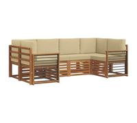 vidaXL Juegos de sofás 20 pcs Natural Madera de Acacia Sólida, Sofá Moderno para jardín, Mueble Modular, cómodo Lounge Patio, Set Duradero para Relajarse